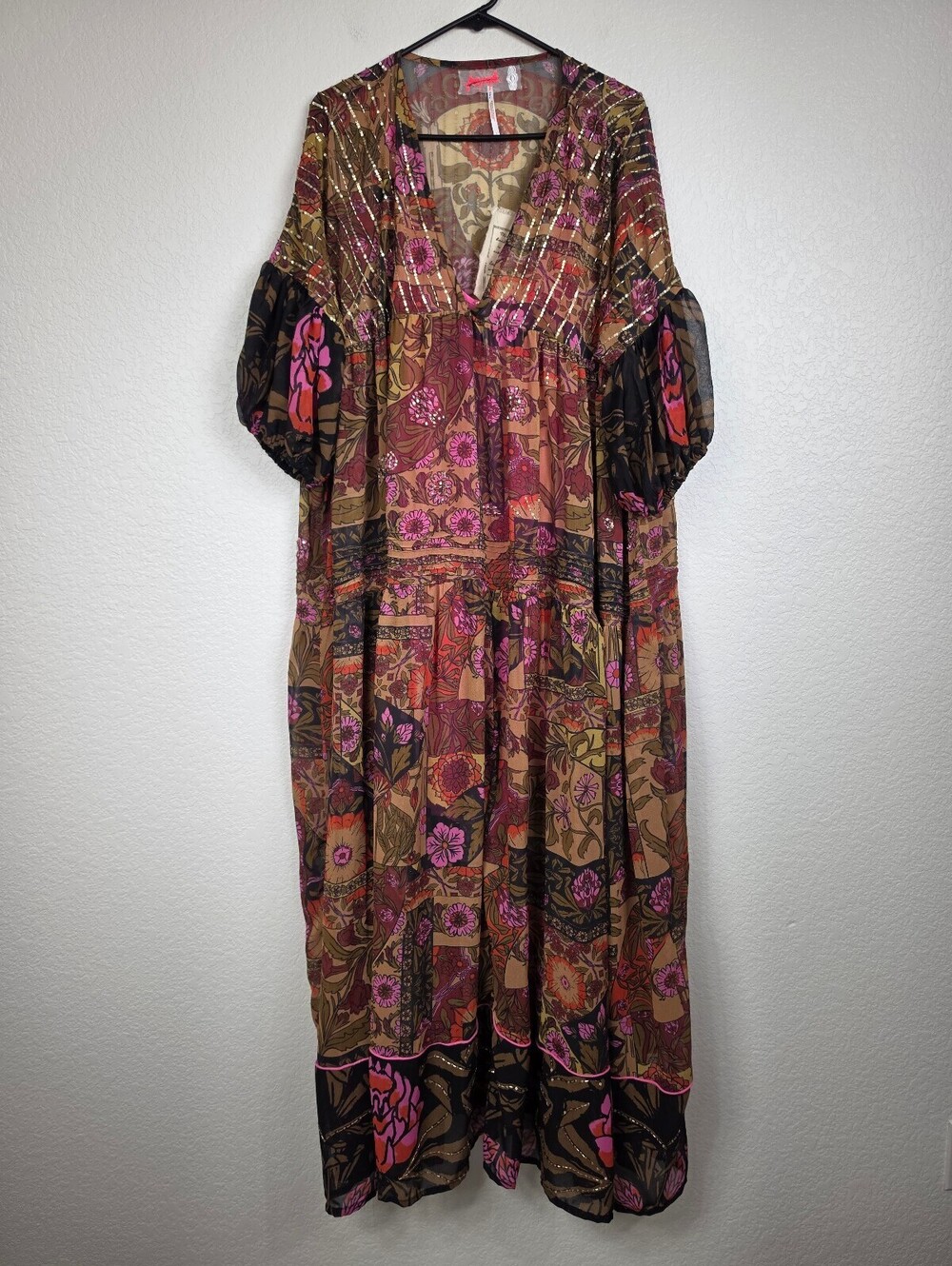NWT $400 Free People Floral Bohemian Maxi Dress Small